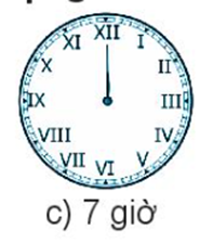 Vẽ kim giờ phù hợp với cách đọc giờ. 7 giờ  (ảnh 1)
