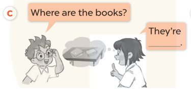 Ask and answer (Hỏi và trả lời) Where are the books? (ảnh 1)