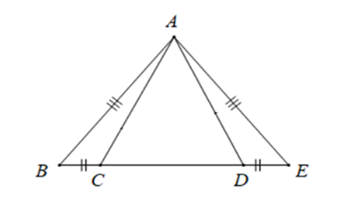 Số tam giác cân trong hình vẽ dưới đây là: (ảnh 1)
