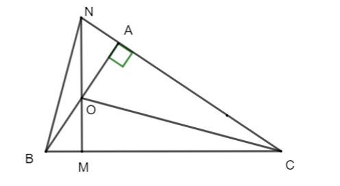 Cho tam giác ABC vuông tại A. Lấy điểm O thuộc AB. Vẽ OM vuông góc với BC tại (ảnh 1)