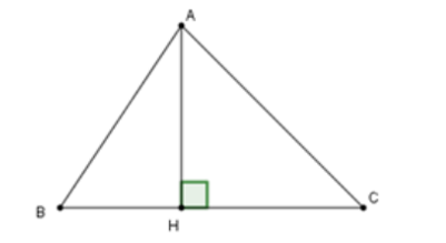 Trong tam giác ABC có AH vuông góc với BC (H thuộc BC). Chọn câu sai. (ảnh 1)