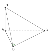 Cho hình chóp S.ABC có đáy là tam giác vuông tại B và Cho hình chóp S.ABC có đáy là tam giác vuông tại B và SA  (ABC). Mệnh đề nào sau đây đúng?SA  (ABC). Mệnh đề nào sau đây đúng? (ảnh 1)