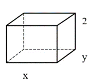Diện tích toàn phần của hình hộp chữ nhật có chiều dài là x, chiều rộng là y,  (ảnh 1)