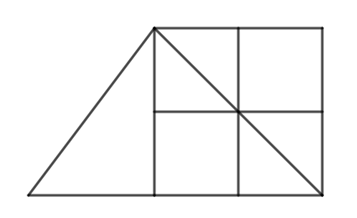 Số ? Hình bên có : …….. hình tam giác         …….. hình vuông                  (ảnh 1)