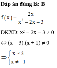 Hàm số fx=2x/x^2-2x-3  liên tục trên khoảng nào dưới đây ? (ảnh 1)