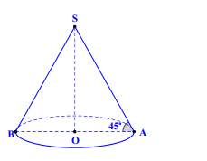 Cho khối nón có độ dài đường sinh bằng 2a góc giữa đường sinh và mặt phẳng (ảnh 1)