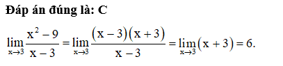 trị của giới hạn lĩm đến 3 x^2-9/x-3  bằng (ảnh 1)