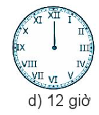 Vẽ kim giờ phù hợp với cách đọc giờ. 12 giờ  (ảnh 1)