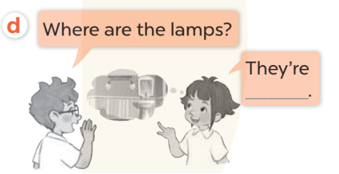 Ask and answer (Hỏi và trả lời) Where are the lamp (ảnh 1)