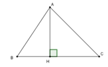 Trong tam giác ABC có AH vuông góc với BC (H thuộc BC). Chọn câu sai. (ảnh 1)