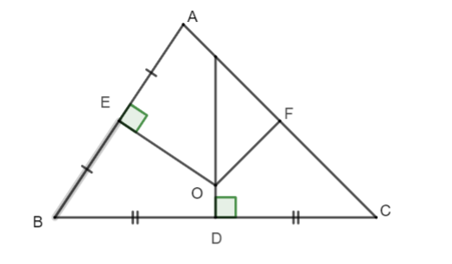Cho ∆ABC có E và D lần lượt là trung điểm của AB và BC. Từ E và D kẻ đường (ảnh 1)