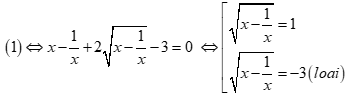 Tích các nghiệm của phương trình x^2 + 2xcăn bậc 2(x - 1/x) = 3x + 1 là: A. 2 B. 3 C. 0 D. -1 (ảnh 5)
