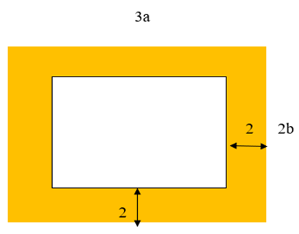 Một thửa ruộng hình chữ nhật (như hình vẽ) có chiều dài bằng 3a, chiều rộng  (ảnh 1)
