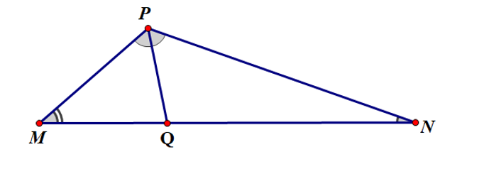 Cho tam giác MNP có góc M = 2 góc N = 1/3 góc P. Tia phân giác góc P cắt MN tại Q. (ảnh 1)
