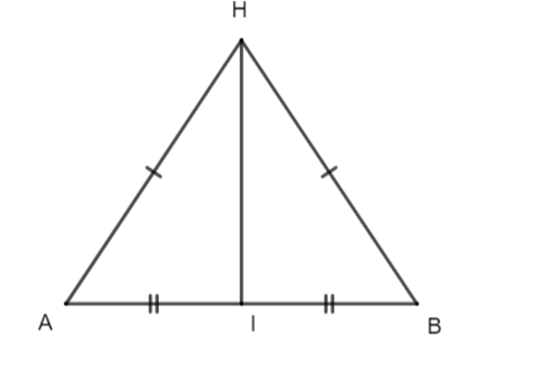Cho tam giác ∆HAB cân tại H và I là trung điểm của AB (như hình bên dưới). Góc HIB  (ảnh 1)