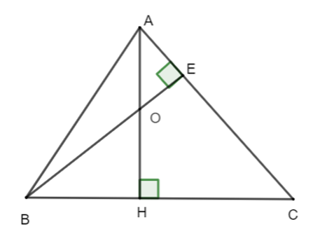 Cho tam giác ABC có đường cao AH và BE cắt nhau tại O. Cho góc OAE= 30°. (ảnh 1)
