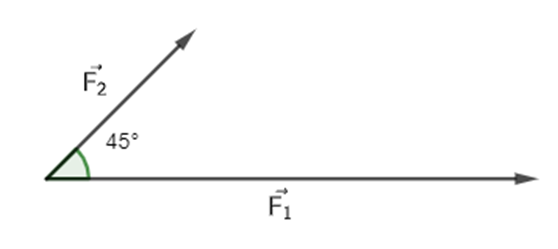 Hai lực vecto F1, vecto F2 cùng tác động lên một vật, cho vecto F1  (ảnh 1)