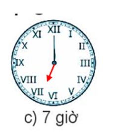 Vẽ kim giờ phù hợp với cách đọc giờ. 7 giờ (ảnh 1)
