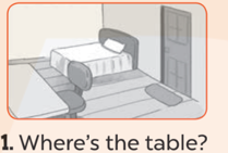 Ask and answer (Hỏi và đáp) Where's the table (ảnh 1)