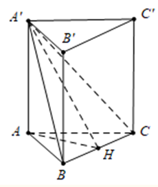 Cho hình lăng trụ đứng \[ABC.A'B'C'\] có đáy ABC là tam giác vuông tại A (ảnh 1)
