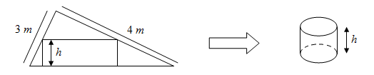 Từ một tấm tôn dạng hình tam giác vuông với hai cạnh góc vuông bằng  (ảnh 1)