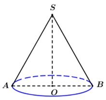 Cắt hình nón bởi một mặt phẳng qua trục thu được thiết diện là một tam giác  (ảnh 1)