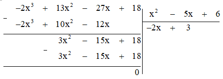 Cho hình hộp chữ nhật có thể tích bằng (−2x^3 + 13x^2 − 27x + 18) và diện tích  (ảnh 1)