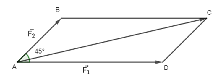Hai lực vecto F1, vecto F2 cùng tác động lên một vật, cho vecto F1  (ảnh 2)