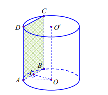 Cho hình trụ có bán kính đáy bằng 3a. Cắt hình trụ bỏi một mặt phẳng (P) song (ảnh 1)