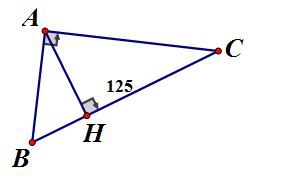 Cho một tam giác vuông. Biết tỉ số 2 cạnh của góc vuông là 3:4 và cạnh huyền là 125. (ảnh 1)