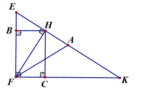 Cho tam giác EFK vuông tại F, có FE = 10, 5 cm; FK = 14 cm a) Giải tam  giác EFK (ảnh 1)