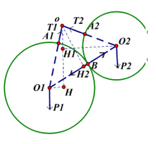 (1 điểm) Cho hai quả cầu đồng chất tâm O1 và O2, bán kính R1 và R2. Hai quả cầu tựa vào nhau ở B và cùng được treo  (ảnh 2)