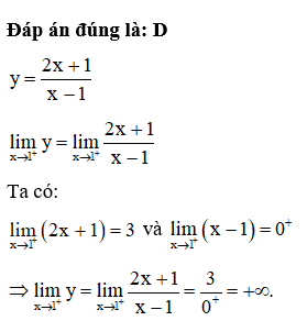 Cho hàm số y= 2x+1/x-1  chọn mệnh đề đúng (ảnh 1)
