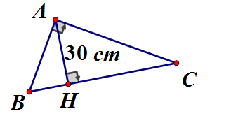 Cho tam giác ABC vuông tại A. Biết rằng: AB/AC = 5/6, đường cao AH = 30cm. (ảnh 1)