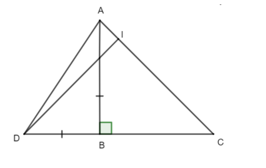Cho ΔABC vuông cân tại B. Trên cạnh AB lấy điểm H. Trên tia đối của tia BC lấy điểm (ảnh 1)