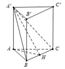 Cho hình lăng trụ tam giác đều ABC.A'B'C' có góc giữa hai mặt phẳng  (ảnh 1)