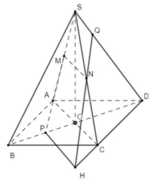 Cho hình chóp S.ABC đáy là hình bình hành tâm O. Gọi M,N, P lần lượt (ảnh 1)