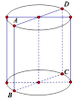 Cắt hình trụ (T) bằng một mặt phẳng đi qua trục được thiết diện là một hình chữ nhật  (ảnh 1)
