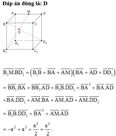 Trong không gian, cho hình lập phương ABCD.A1B1C1D1  (ảnh 1)