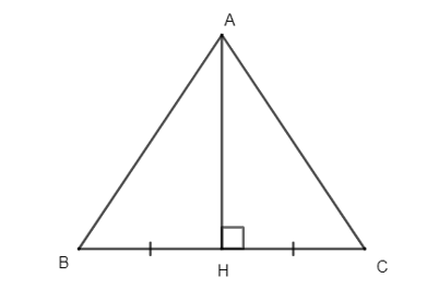 Cho tam giác ∆ABC có đường cao AH và H là trung điểm của BC. Vậy tam giác (ảnh 1)