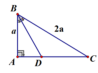Cho tam giác ABC vuông tại A, có AB = a, góc ABC = 60 độ a) Tính theo a độ dài các (ảnh 2)