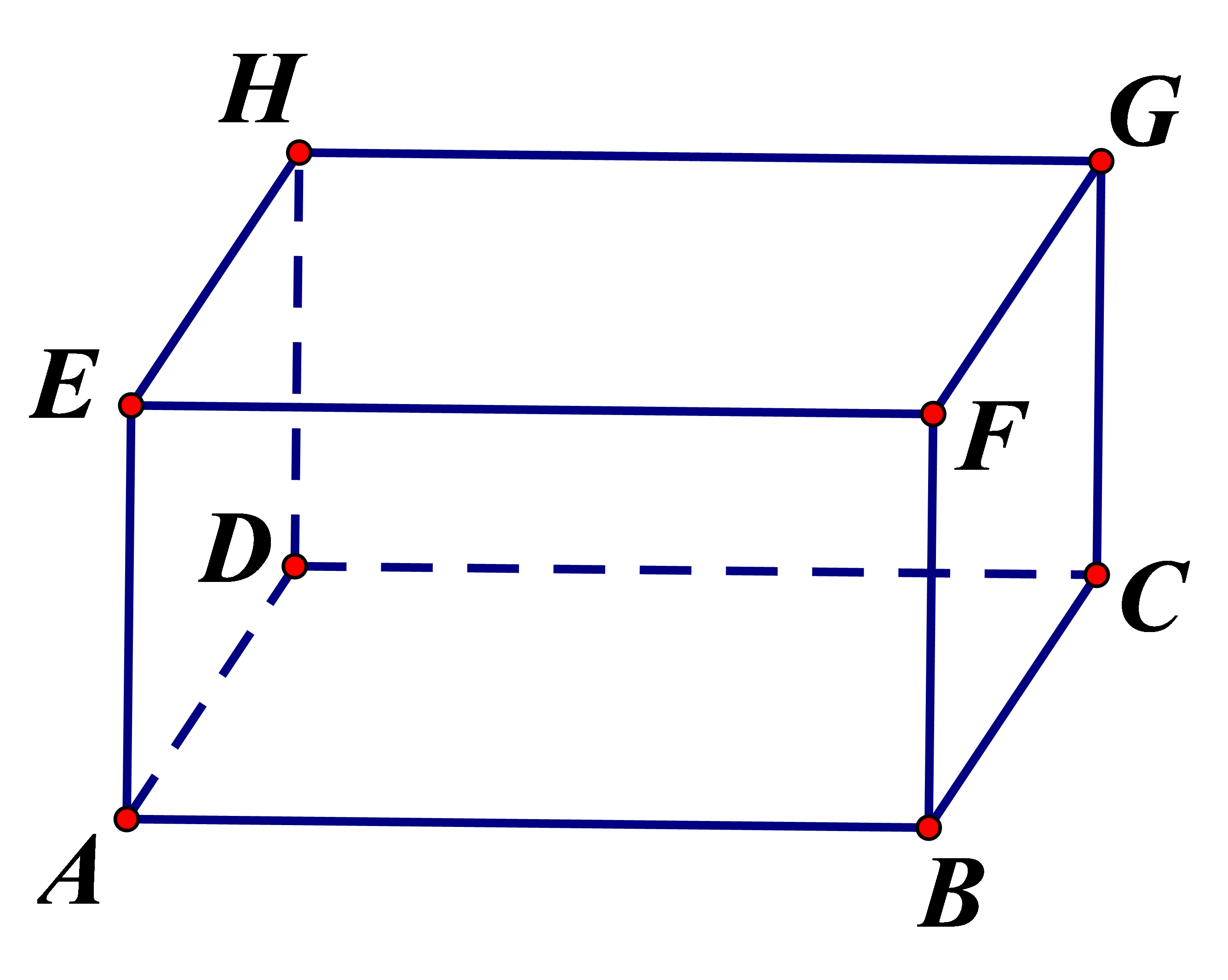 Quan sát hình vẽ. Cho biết: a)	Các cặp mặt phẳng song song với nhau b)	Các cặp mặt phẳng nào vuông góc với nhau c) Cho HG=6cm, GC=3cm, CB=4cm  Tính diện tích toàn phần hình hộp chữ nhật trên. (ảnh 1)