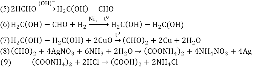 Hoàn thành sơ đồ phản ứng sau: C2H2 -> CH3CHO -> CH3COONA -> CH4 -> HCHO -> CH3(OH) (ảnh 3)