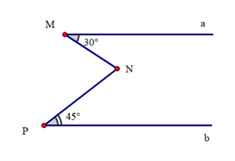 Cho hình vẽ: Biết Ma // Pb. Số đo góc MNP là: A. 30°; B. 45°; C. 75°; D.  105°....