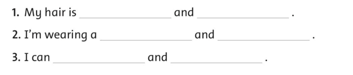 Write sentences about you with “and” (Viết câu về bạn với “and”) (ảnh 1)