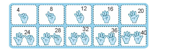 đưa ngón tay và đếm thêm 4 (theo mẫu).   (ảnh 1)