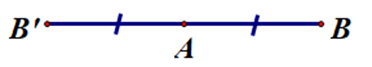 Trong mặt phẳng Oxy, cho hai điểm A(1; 2) và B(–2; 3). Gọi B’ là điểm đối xứng của B qua A. Tọa độ điểm B’ là: (ảnh 1)