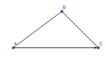 Cho tam giác ABC. Điểm đầu của vectơ AB là: (ảnh 1)