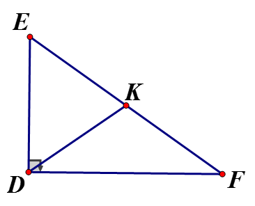 Cho tam giác DEF vuông tại D. Biết DE = 3 cm, DF = 4cm. a) Tính EF (ảnh 1)