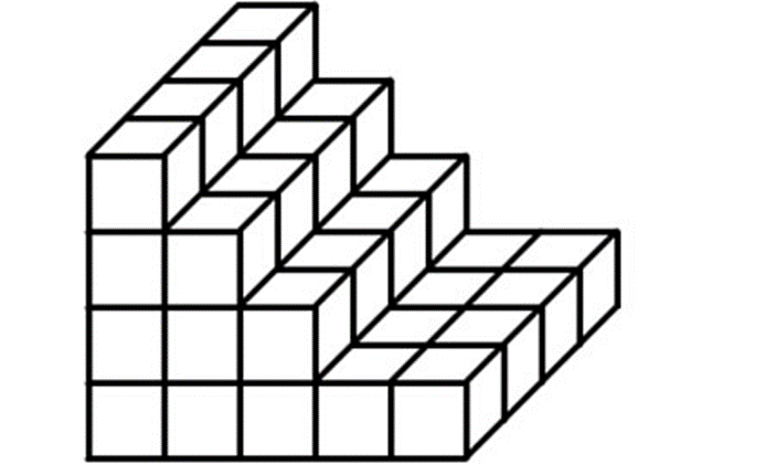 Hình dưới đây được ghép bằng những khối lập phương có cạnh 2 cm (ảnh 1)